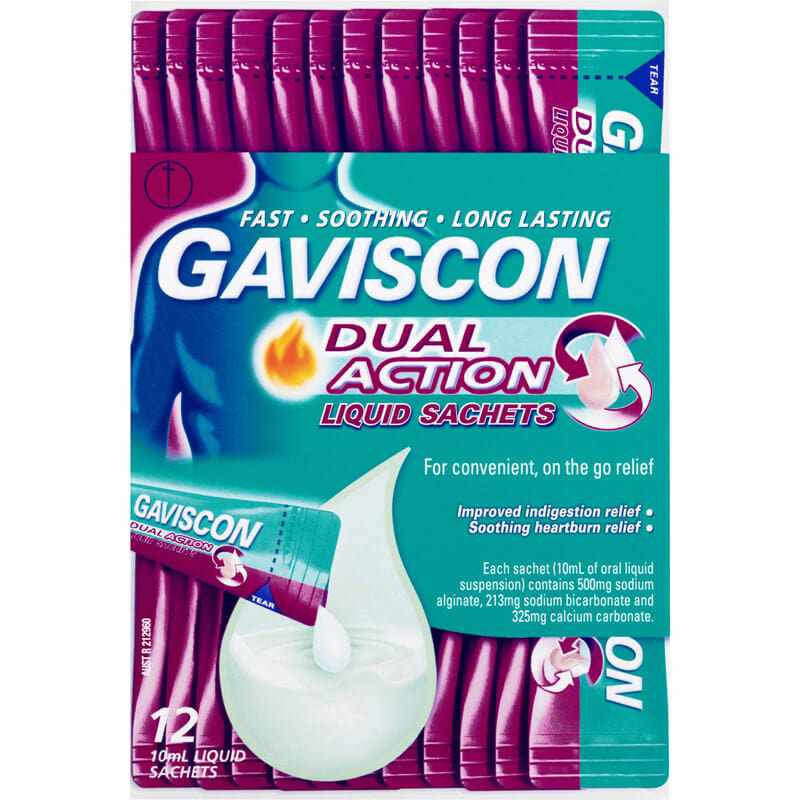 Gaviscon Dual Action Liquid Sachet 10ml 12s